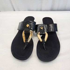 Alfani Forray Sandals Black And Gold  Women's Size 6.5